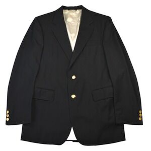 VTG USA Made‎ Ippoliti of Philadelphia Black Blazer Gold Buttons Men's 42L